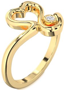 Diamond Gold Heart Promise Ring
