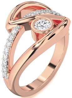 Diamond Rose Gold Round Promise Ring
