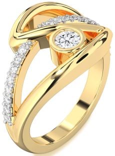 Diamond Gold Round Promise Ring