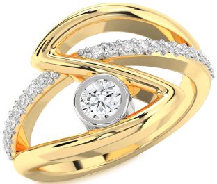 Diamond Platinum & Yellow Gold Round Promise Ring