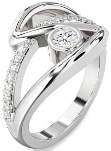 Diamond Platinum Round Promise Ring