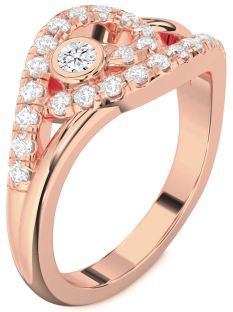 Diamond Rose Gold Round Promise Ring