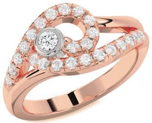 Diamond Platinum & Rose Gold Round Promise Ring