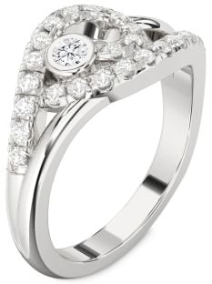 Diamond Platinum Round Promise Ring