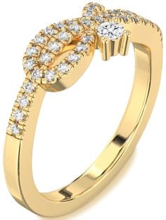 Diamond Gold Knot Round Promise Ring