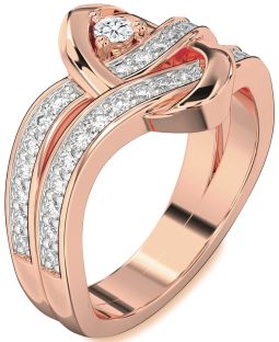 Diamond Rose Gold Round Promise Ring