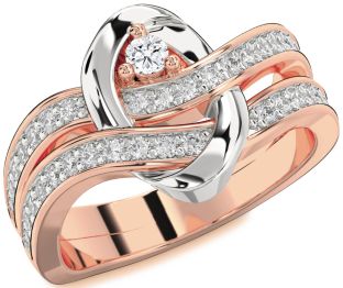 Diamond Platinum & Rose Gold Round Promise Ring