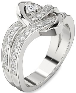 Diamond Platinum Round Promise Ring