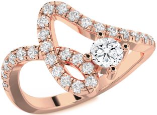 Diamond Rose Gold Round Pave Promise Ring