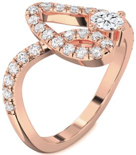Diamond Rose Gold Round Pave Promise Ring