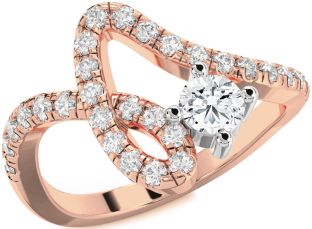 Diamond White Rose Gold Round Pave Promise Ring