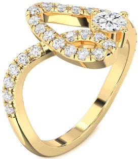 Diamond Gold Round Pave Promise Ring