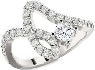 Diamond White Gold Round Pave Promise Ring