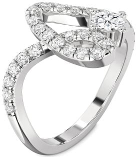 Diamond Platinum Round Pave Promise Ring