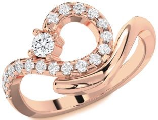 Diamond Rose Gold Round Promise Ring