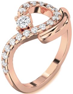 Diamond Rose Gold Round Promise Ring