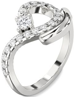 Diamond Platinum Round Promise Ring
