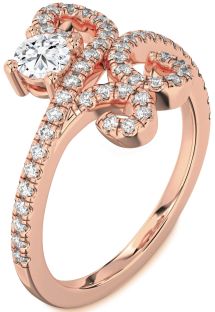 Diamond Rose Gold Round Pave Promise Ring
