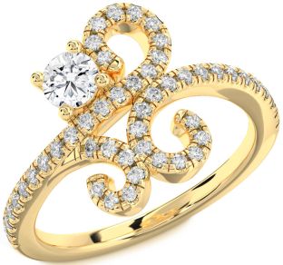 Diamond Gold Round Pave Promise Ring