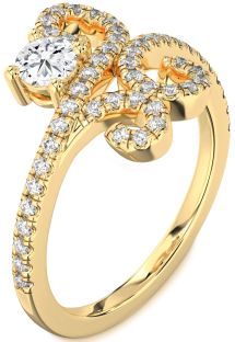 Diamond Gold Round Pave Promise Ring