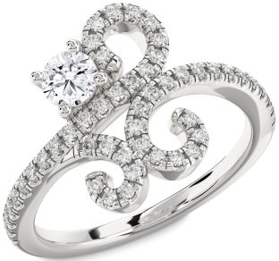 Diamond White Gold Round Pave Promise Ring