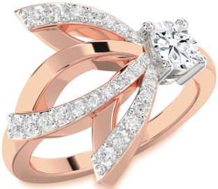 Diamond White Rose Gold Round Promise Ring