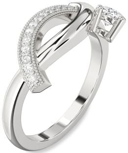 Diamond Platinum Round Promise Ring