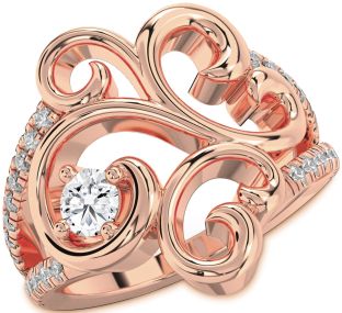 Diamond Rose Gold Round Promise Ring