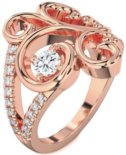Diamond Rose Gold Round Promise Ring