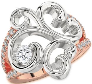 Diamond White Rose Gold Round Promise Ring