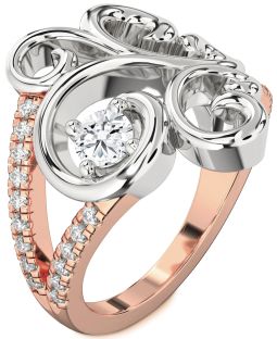 Diamond White Rose Gold Round Promise Ring