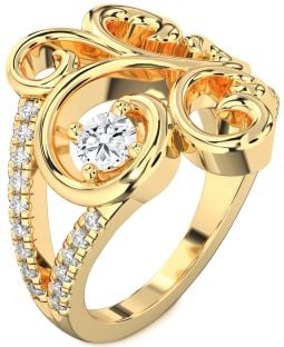 Diamond Gold Round Promise Ring