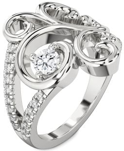 Diamond Platinum Round Promise Ring