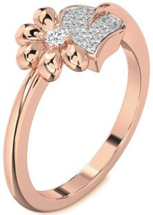 Diamond Rose Gold Daisy Ring