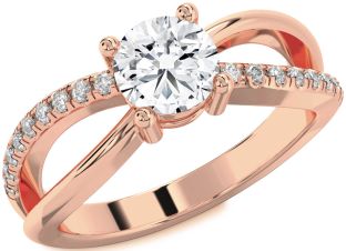 Diamond Rose Gold Round Solitaire Engagement Ring