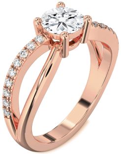 Diamond Rose Gold Round Solitaire Engagement Ring