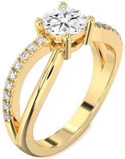 Diamond Gold Round Solitaire Engagement Ring