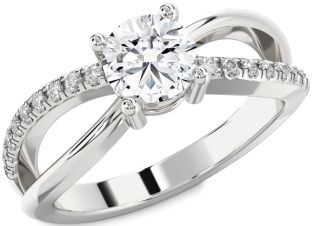 Diamond White Gold Round Solitaire Engagement Ring