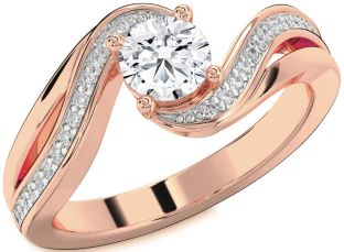 Diamond Rose Gold Round Solitaire Engagement Ring