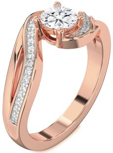 Diamond Rose Gold Round Solitaire Engagement Ring