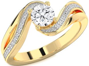 Diamond Gold Round Solitaire Engagement Ring