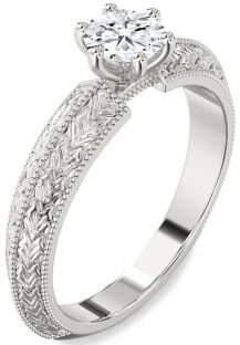 Diamond Platinum Round Vintage Engagement Ring