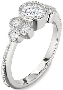 Diamond Platinum Round Vintage Engagement Ring
