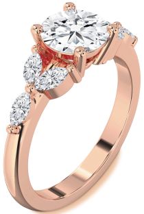 Diamond Rose Gold Round Engagement Ring