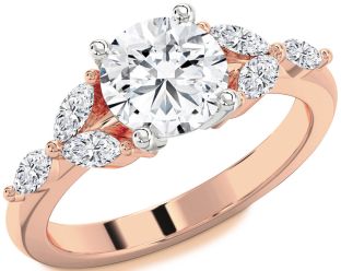 Diamond White Rose Gold Round Engagement Ring