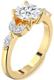 Diamond Gold Round Engagement Ring