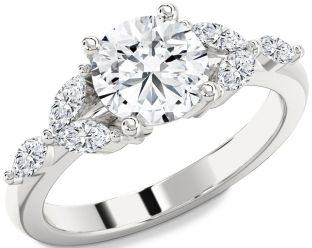 Diamond White Gold Round Engagement Ring