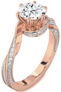Diamond Rose Gold Round Solitaire Engagement Ring