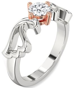 Diamond Platinum & Rose Gold Wings Ring
