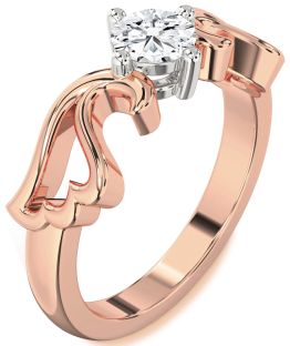 Diamond Platinum & Rose Gold Wings Ring